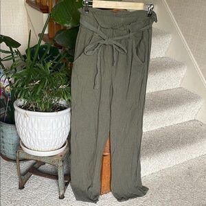 Thread And Supply Olive Green Women's Linen Pants
